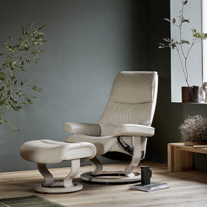 View Classic Chair with Footstool Leather